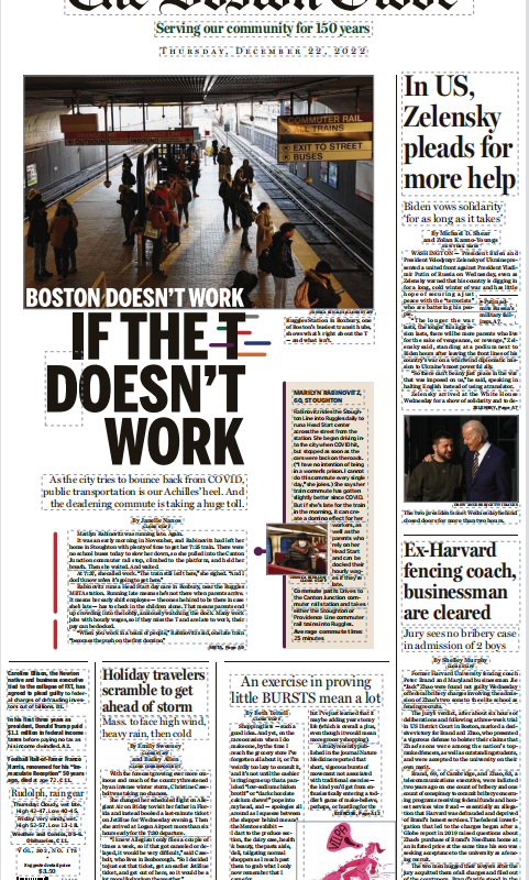 The Boston Globe波士顿环球报2022年12月22日 日刊高清无水印