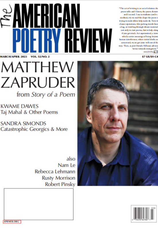 The American Poetry Review美国诗歌评论杂志2023年3月&4月 月刊高清无水印PDF