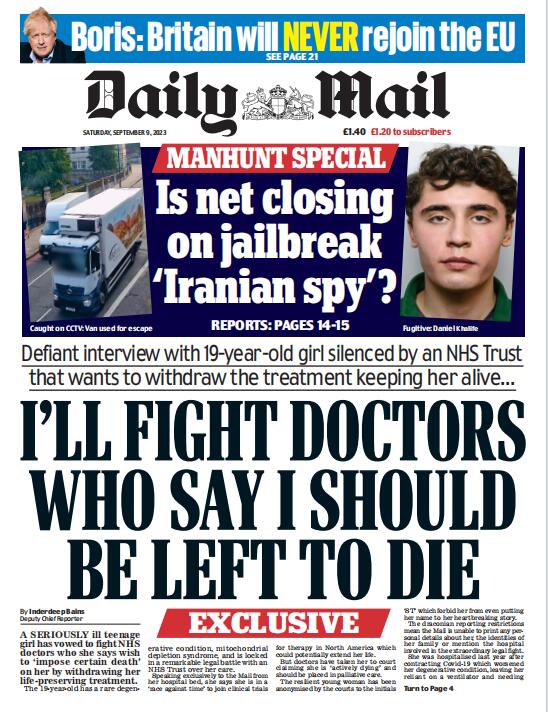 Daily Mail每日邮报2023年9月9日 日刊高清无水印