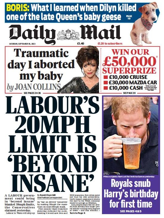 Daily Mail每日邮报2023年9月16日 日刊高清无水印