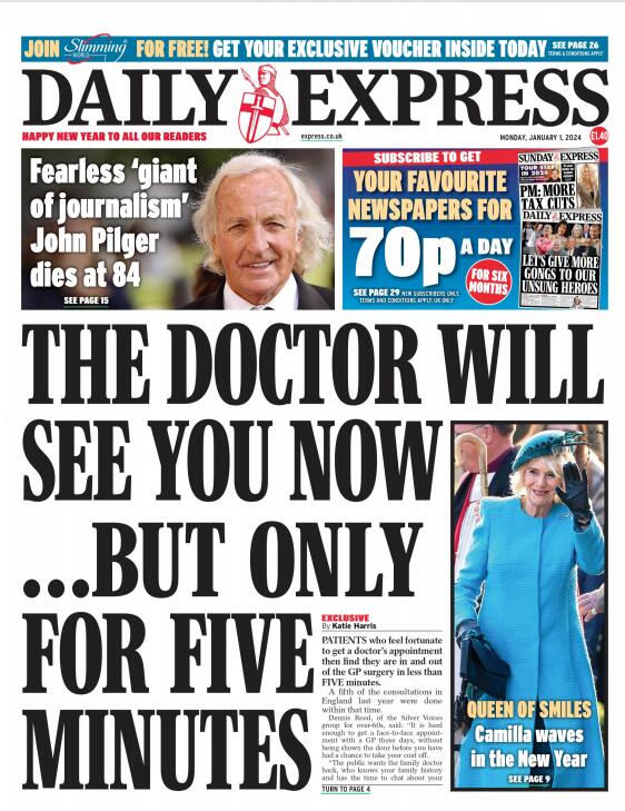Daily Express 每日快报2024年1月1日 日刊高清无水印电子版pdf