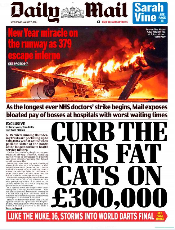 Daily Mail每日邮报2024年1月3日 日刊高清无水印